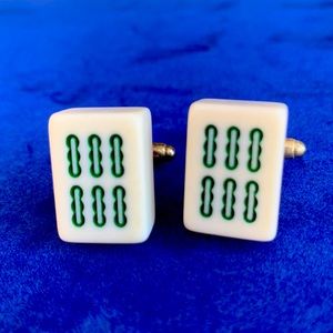 Six canes mahjong key cufflinks